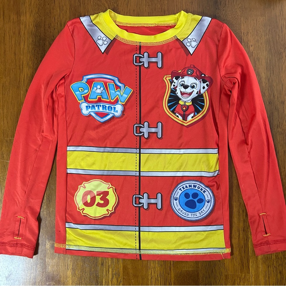 Paw Patrol Base Layer Top w/ Thumb Holes | Firefighter Marshall | Youth XS